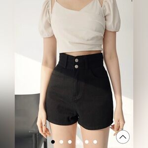 NEW! AIR SPACE Double Button Jeans Denim Shorts